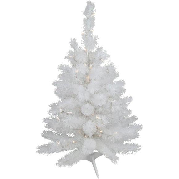 Northlight Pre-Lit White Alaskan Pine Artificial Christmas Tree - 3' - Warm White LED Lights