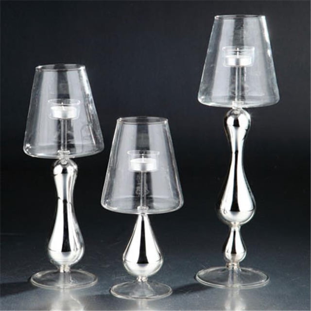 Bougeoir en Verre 10 x 4.5 Po, Transparent