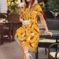 thumbnail image 4 of Spring Summer Dresses for Women 2025 - Hot Chilli Wedding Guest Dresses, Beach Vacation Clothes, Hawaiian Sundresses Casual Short Sleeve Dress for Women with Pockets, 4 of 7