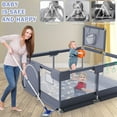 thumbnail image 3 of Babyeap Baby Playpen, Play Yard, Toddlers Playards, 50"x50" Infant Travel Fence with Basket, Gray, 3 of 8