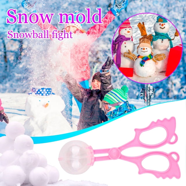 XWSHYW Juguetes para Niños Pequeños 2 Uds Fabricante de Bolas de Nieve Práctico Recogedor de Nieve Juguetes para Arena Niños Juguetes de Invierno Al Aire Libre Clip de Nieve Juegos de Nieve para Niño