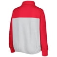 thumbnail image 3 of Women's Heather Gray/Scarlet Ohio State Buckeyes Plus Size Sideline to Sideline Quarter-Zip Top, 3 of 3