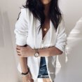 thumbnail image 3 of Vedolay Tops for Women Womens Lapel Neck Long Sleeve Blazer Button Front Fashion Jacket,White M, 3 of 5