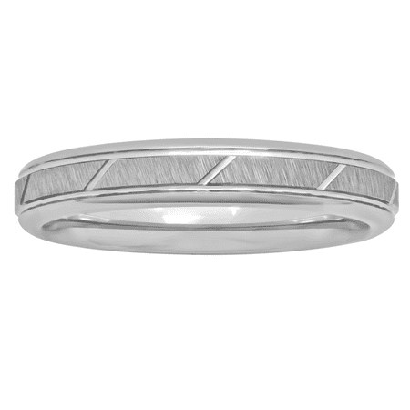Women's Tungsten Satin Slash Ring, 4mm