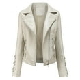 thumbnail image 1 of Allthemen Women's Faux Zip Up Short Biker Jacket, 1 of 4