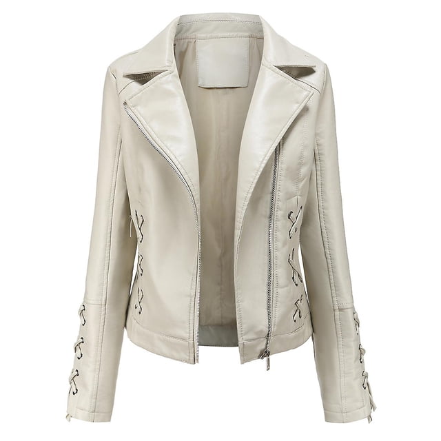 Allthemen Veste de Motard Courte à Fermeture Éclair pour Femmes