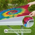 thumbnail image 6 of Colorful Tie Dye Mandala Pattern Square Fitted Tablecloth with Elastic Edge,Square Table Cover,Washable Elastic Table Cover for Home Kitchen Party Decor 36"x36", 6 of 6