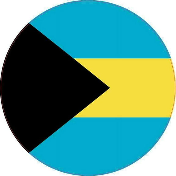 5in x 5in Circular Bahamas Flag Sticker Vinyl Flags Car Bumper Stickers