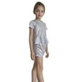 thumbnail image 4 of CAICJ98 Kid Girl Shiny Top and Shorts Set 2 Pcs Short Sleeve Metallic Disco Crop Top & Shorts Set Performance Dancewear (White,3-4 Years), 4 of 4