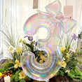 thumbnail image 5 of 2pcs Colorful Transparent Digital Balloon 0-9 Colorful Bow Balloon, Used for Birthday Parties and Anniversary Decoration, 5 of 5