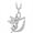 White, variant on 14K White Gold Finish Round Cut White Diamond 925 Sterling Silver Diamond Cute Elf Angele With G Initial Letter Pendant Necklace for Women