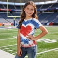thumbnail image 4 of Cethrio Girls 4th of July T-shirts, Crew Neck Short Sleeve Casual Soft Graphic Tees Sky Blue Size 7-8, 4 of 4