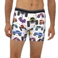 thumbnail image 2 of Picia Cartoon Monster Trucks1 Pattern Men's Athletic Long Leg Briefs , Performance Stretch Underwear，Moisture-Wicking, 2 of 7
