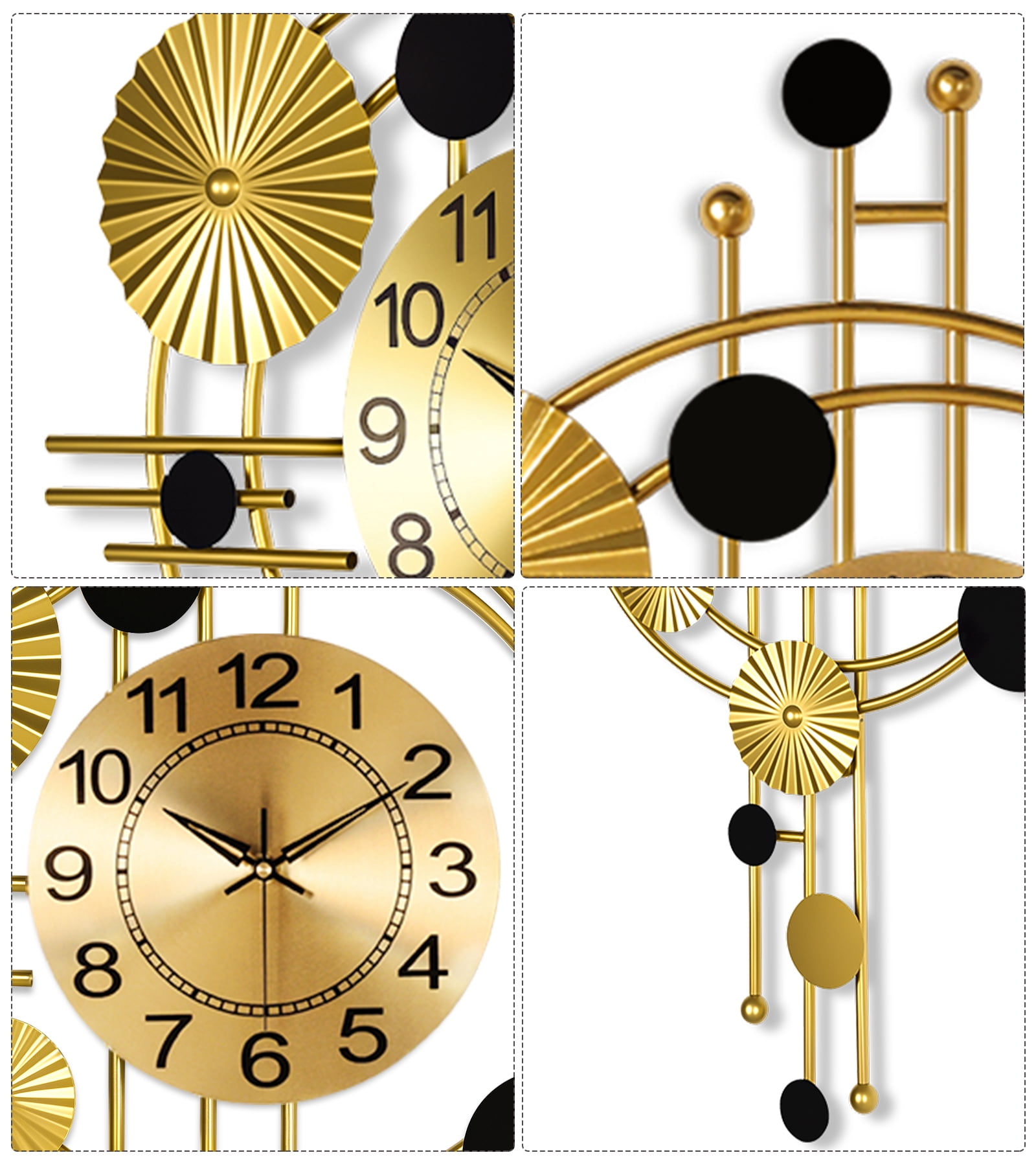 Wall Clock,30" Large Wall Clock, Modern Clocks for Living Room, Geometric Design - Silent Wall Clock, Battery Operated, for Living Room,Bedroom,Kitchen,Study or Entryway Decor