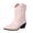 Pink, variant on Cowboy Boots for Women Pointed Toe Fashion Quilted Pull on Ankle Boots Chunky Heel Classic Embroidery Cowgirl Booties