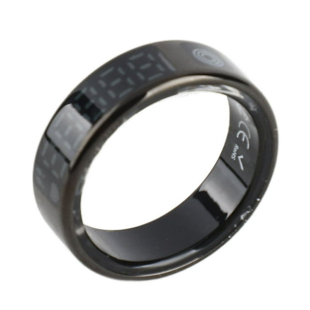 Bague Intelligente avec Affichage, Acier Inoxydable Application Surveillance d'Activité Écran Tactile IP68 Résistant à l'Eau Bague de Mise en Forme pour Randonnée Cyclisme Course Taille 9 Diamètre Intérieur 18 mm, Taille 10 Intérieur