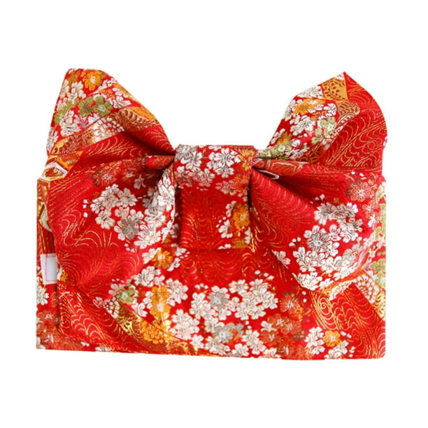 Cinturón Obi de Kimono Tradicional para Damas, Fácil de Poner para Niños para Fiestas de Bodas con Fotos rojo