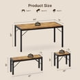 thumbnail image 5 of 6 Person Capacity Kitchen Dining Ensemble, 63 Inch Size Table with Bench & Stools for Daily Family Meals,Retro, 5 of 11