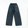 thumbnail image 6 of ATOGUTA Girls Jeans Pull Elastic Waistband Cute Baggy Fleece Denim Pants for Girls Clothing Size 6-14, Dark Blue, 6 of 6
