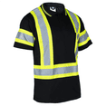thumbnail image 3 of JORESTECH Hi-Vis Short-Sleeved, Two-Toned Work Safety Polo Shirt, PS-06 (Black, 2XL), 3 of 10