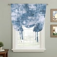 thumbnail image 2 of Modern Blue Tie Up Curtains 45 Inches Long, Kitchen Window Curtains Over Sink, Vintage Abstract Art Contemporary Small Window Curtains Shade Balloon Curtains Valances for Bedroom/Cafe 34"x45", 2 of 8