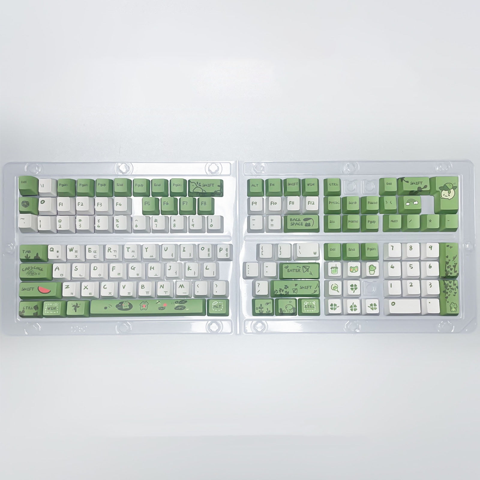 Frogs Pattern Korean Keycaps for Switches Mechanical Keyboard,OEM Height for Typists and Gamers