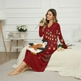 thumbnail image 3 of DISNIMO Women's Long Sleeve Nightgown Christmas Penguin Print Full Length Sleepwear Long Sleepshirts V Neck Button Nightgowns, 2XL, 3 of 8