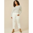 thumbnail image 6 of Free Assembly Women's Ribbed Crewneck Top with Long Sleeves, 6 of 7