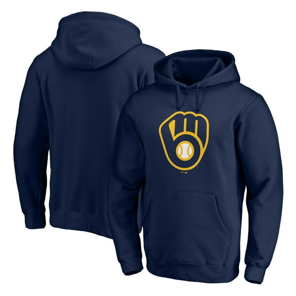 Men's Navy Milwaukee Brewers Official Team Logo Pullover Hoodie