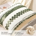 thumbnail image 2 of SUSIELADY Boho Throw Pillow Covers 18x18 Set of 2 Christmas Decorative Cushion Cases Chenille Striped Neutral Square Accent Pillowcases for Sofa Couch Bed, Dark Green, 2 of 6