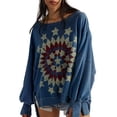 thumbnail image 7 of AJHSAKLt Oversized Sweatshirt for Women Graphic Crewneck Lobster Print Sweatshirts Pullover Fall Tops Crewneck Sweatshirts Women Blue, 7 of 7
