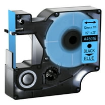 GREENCYCLE 1PK Compatible for DYMO D1 Label Tape 45016 12mm Black on Blue for LabelManager 160 210D 260P 280 360D 420P 450Duo Wireless PnP Colorpop