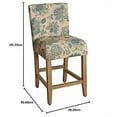 thumbnail image 2 of HomePop Lexie 39.5" Traditional Wood and Fabric Counter Height Barstool in Blue, 2 of 6