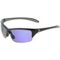 thumbnail image 3 of Semi Rimless TR-90 Wrap Sports Sunglasses Slim Arms Mirrored Lens 65mm (Matte Black / Blue Mirror), 3 of 4