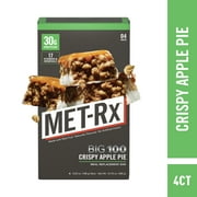 MET-Rx Big 100 High Protein Meal Replacement Bars, Crispy Apple Pie, 30g Protein, 3.52 oz, 4 Count