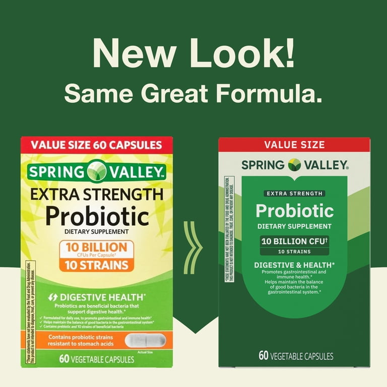 Spring Valley Extra Strength Probiotic, 10 Billion CFU, 60 Ct photo 2