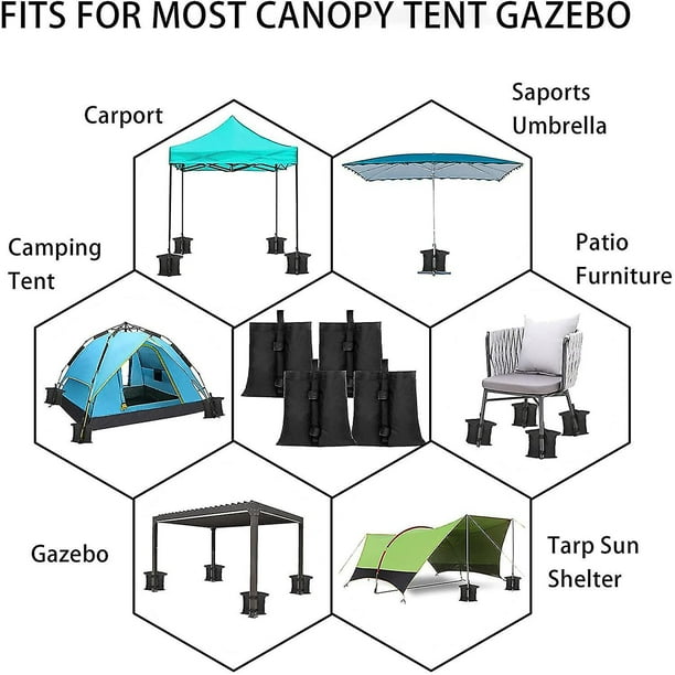 Subolong Canopy Weights Gazebo Tent Sand Bags,4pcs-Pack