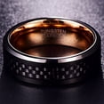 thumbnail image 4 of NUNCAD 8mm Tungsten Wedding Ring for Men Women Black Carbon Fiber Inlay Polished Beveled Edges Size 7-12, 4 of 5