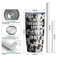 thumbnail image 5 of Cow Print Tumbler with Lid and Straw, 20 Oz Cup Stainless Steel Insulated Water Bottle Coffee Mug, Gifts for Cow Print Lover, 5 of 6
