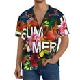 thumbnail image 3 of JUNZAN Mens Casual Button Down Shirts Short Sleeve Summer Birds and Flowers Print Shirt-Small, 3 of 7
