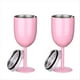 thumbnail image 1 of 2 Copas de Vino Rosadas Aisladas, Copa de Vino de Viaje de Acero Inoxidable de Alimenticio de Doble Pared con Tapa A Prueba de Fugas para Adultos, 1 of 5