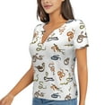 thumbnail image 2 of Wukai Snake Casual V-Neck Graphic Tees for Women: Lightweight and Breathable Summer Tops with Stylish Design-Medium, 2 of 8