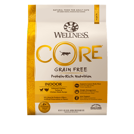 UPC: 0076344088530 | Wellness CORE Grain-Free Chicken Turkey & Chicken Meal Indoor Recipe Dry Cat Food 11 Pound Bag