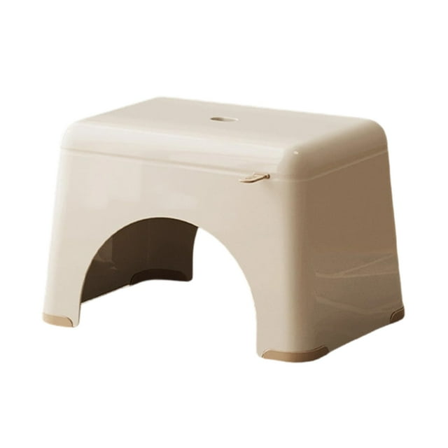 Beige Beige Color Plastic Step Stool For Children Anti-Slip Feet And Stackable Design For Use In Bathroom Kitchen And Living Room
