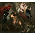 thumbnail image 2 of School, Genoese 16x15 Black Ornate Wood Framed with Double Matting Museum Art Print Titled - The Death of Samson, 2 of 4