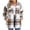 Khaki, variant on IROINNID Women's Short Woolen Jacket Turndown Lapel Plaid Long Sleeve Leisure Casual Pockets Tops Jacket Plaid Coat, Khaki