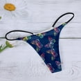 thumbnail image 3 of Gibobby Ropa interior hipster para mujer Calzoncillos sexys para mujer Comodidad Patrón sexy Bragas sexy Low Rise Soft T Back G String Bragas（Azul marino， S), 3 of 4