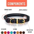 thumbnail image 3 of OOPSDOGGY Rolled Leather Dog Collar Reflective Soft Padded Pet Collar for Small Medium Large Breed Dogs Adjustable, Black, 3 of 6
