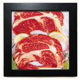 thumbnail image 1 of Steak Raw Meat Food Texture Black Square Frame Picture Wall Tabletop, 1 of 3