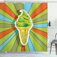 thumbnail image 1 of Ambesonne Art Shower Curtain, Ice Cream on a Cone, 69"Wx84"L, Lime Green Multicolor, 1 of 3